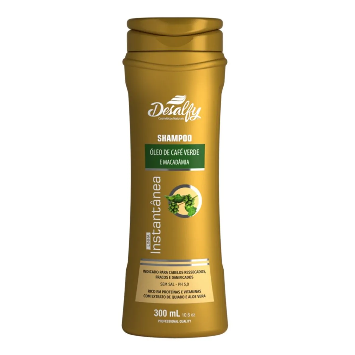 Shampoo Óleo de Café Verde e Macadâmia 300Ml Desalfy