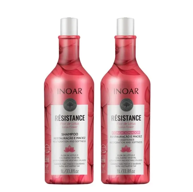 Shampoo Inoar 1l  Condicionador Résistance Flor de Lótus