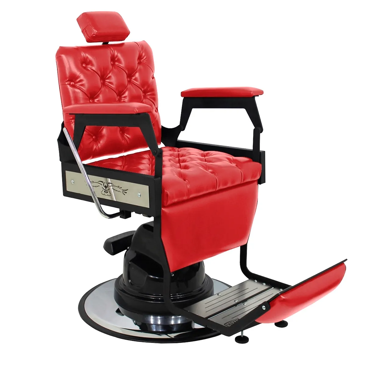 Cadeira de Barbeiro Silver Hawk Capitonê Kixiki Vermelho