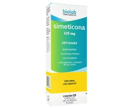 Simeticona 125mg Biolab com 15 Cápsulas Gelatinosa