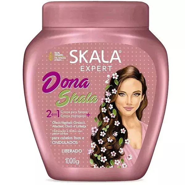 Creme Tratamento  Dona Skala Cabelos Lisos E Ondulados 1kg - Skala