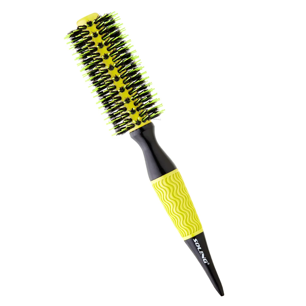 Escova de Cabelo Soling Cabo de Madeira Cerdas Naturais 19mm