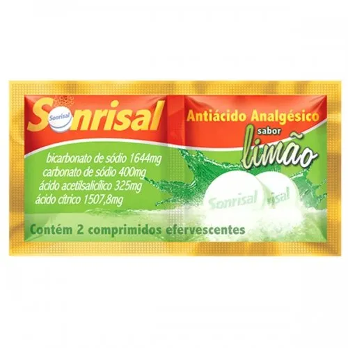 Sonrisal Antiácido Analgésico Sabor Limão com 2 Comprimidos Efervescente
