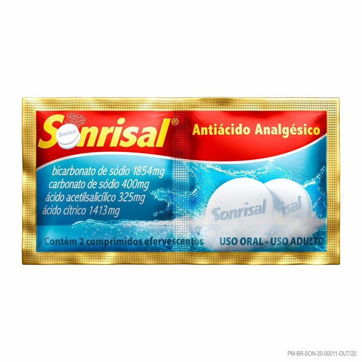 Sonrisal Antiácido Analgésico Tradicional com 2 Comprimidos Efervescente