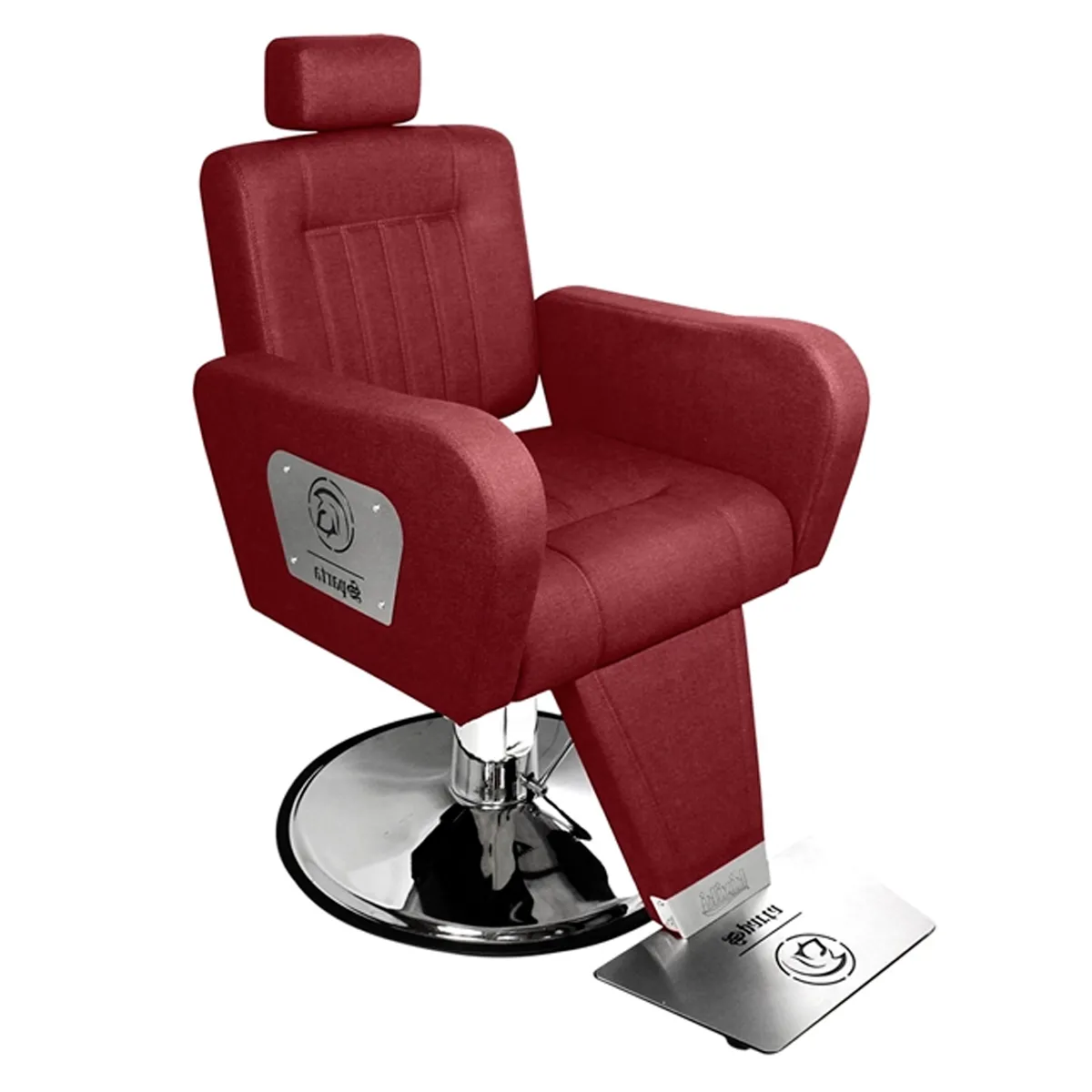 Cadeira de Barbeiro Sparta Reclinável Kixiki Bordeaux Perol
