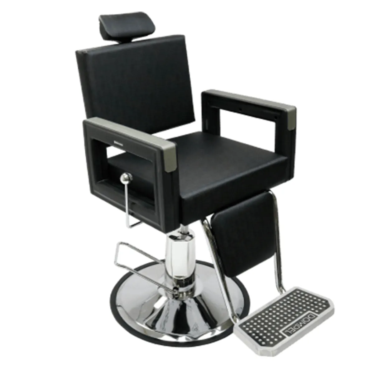 Poltrona Cadeira Hidráulica Reclinável Square Barber Preto Plus