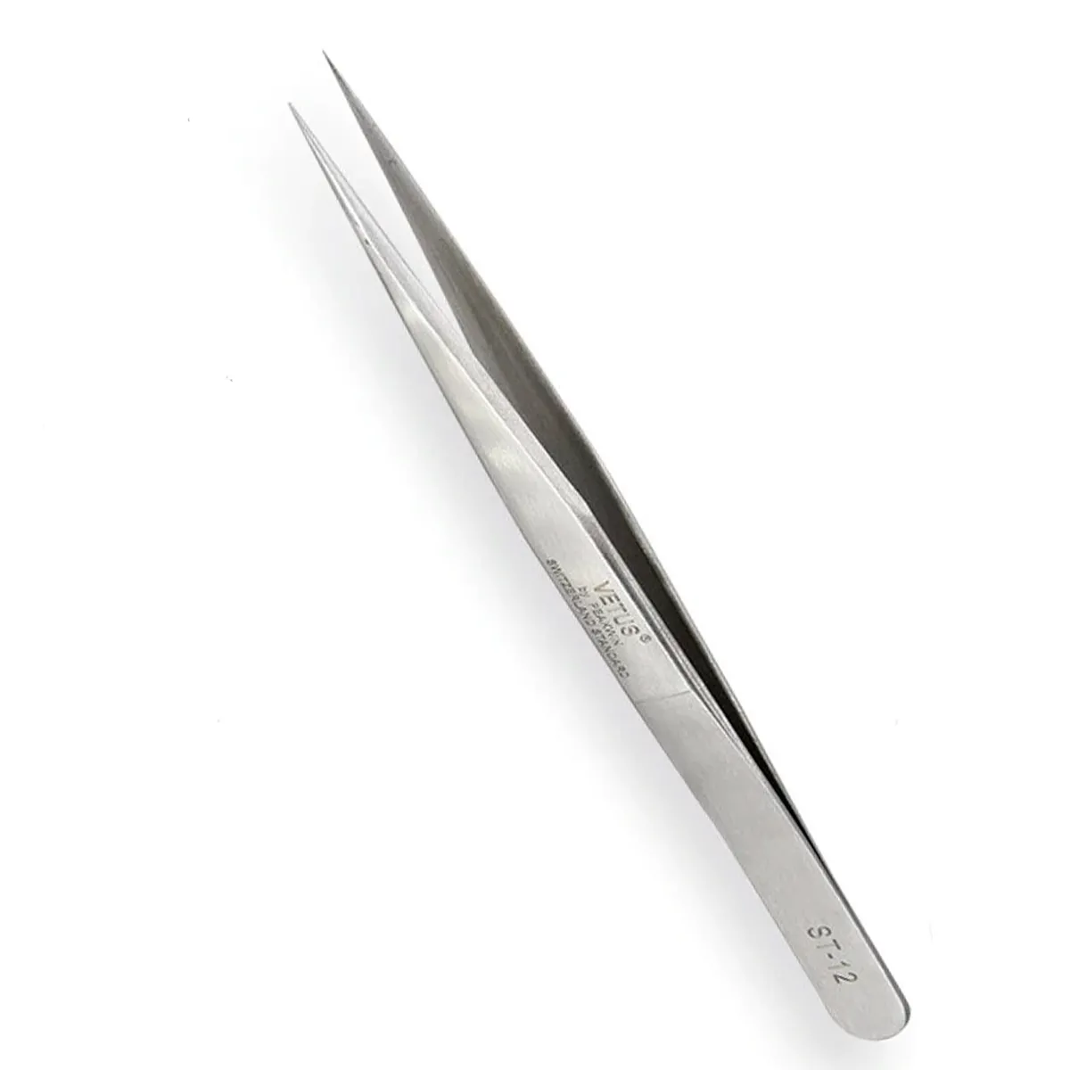 Pinça Reta Vetus ST-12 Alta Precisão Aço Inox