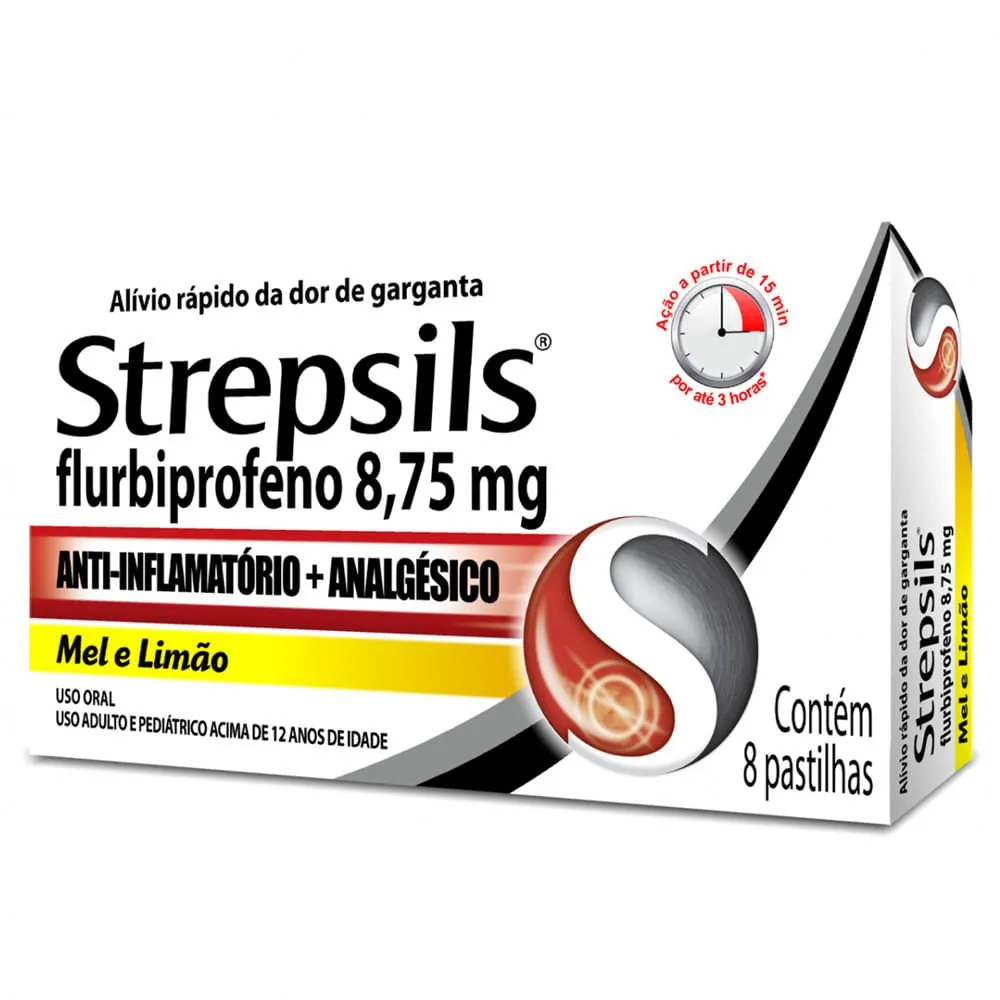 Strepsils Pastilha Mel e Limão 8 unidades