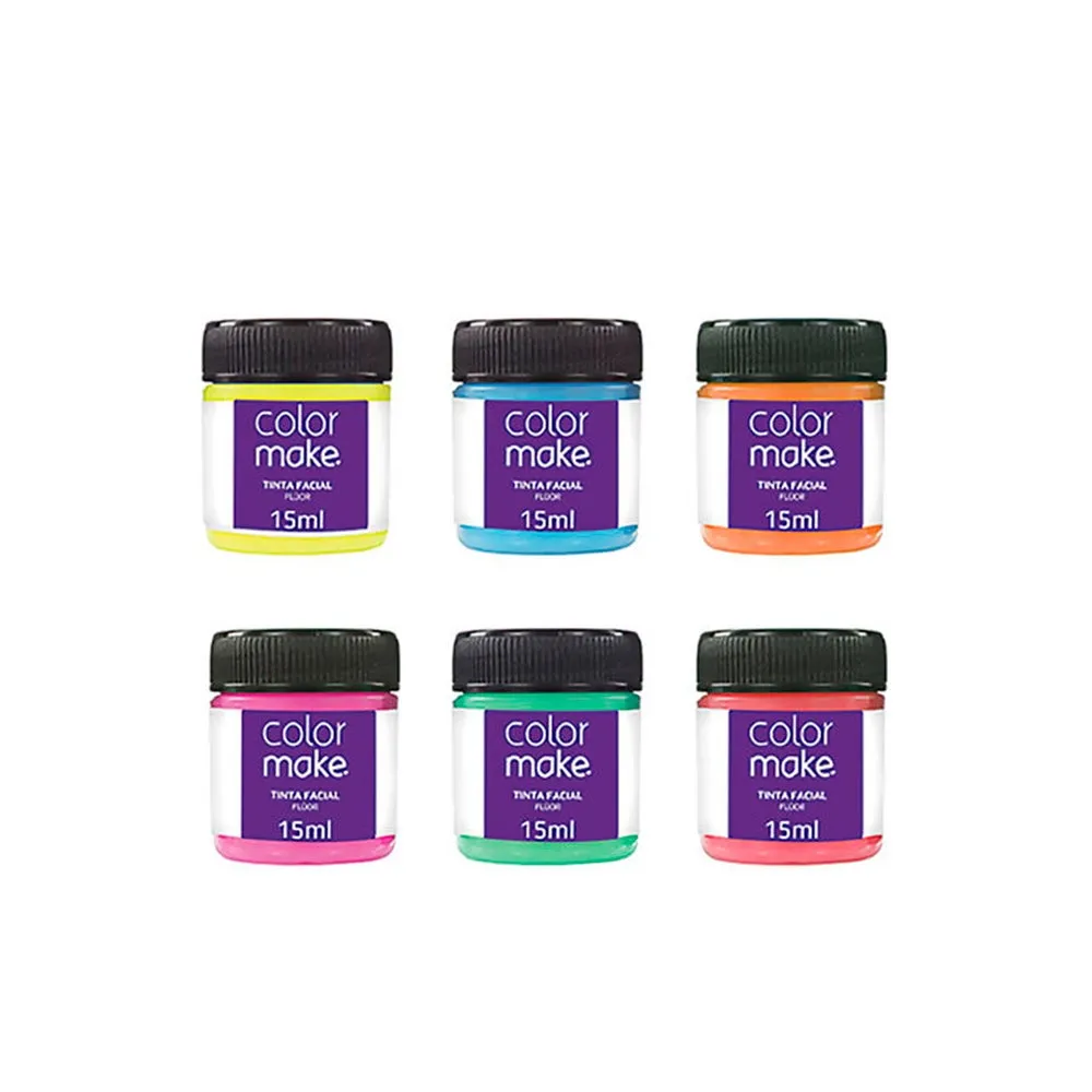 Tinta Facial Pintando A Cara Líquida Fluorescente Diversas 15ml