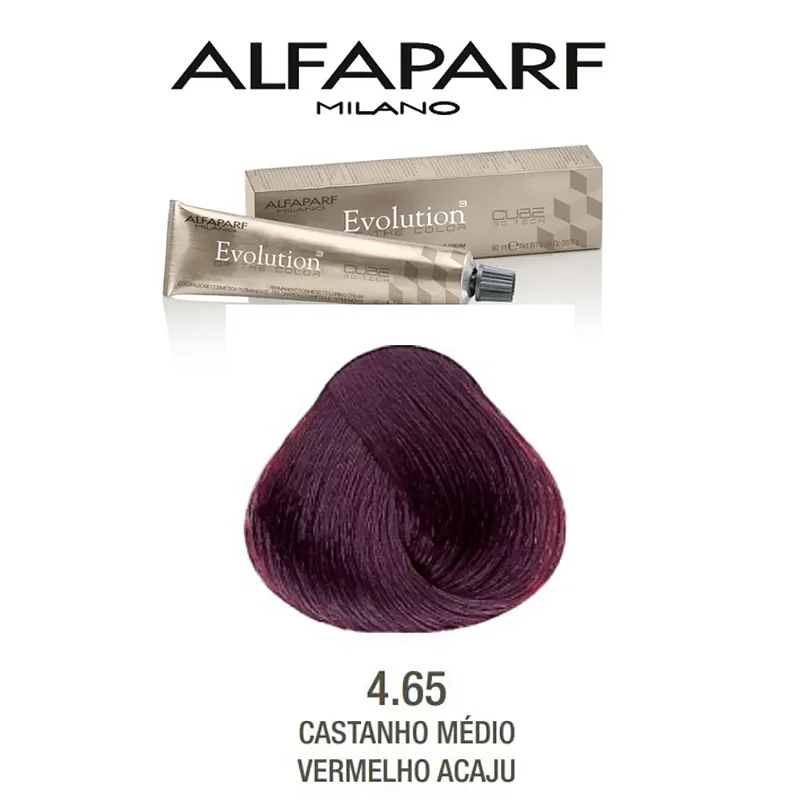 Tinta Alfaparf Evolution Cor 4.65 Castanho Médio Vermelho Acaju 60ml