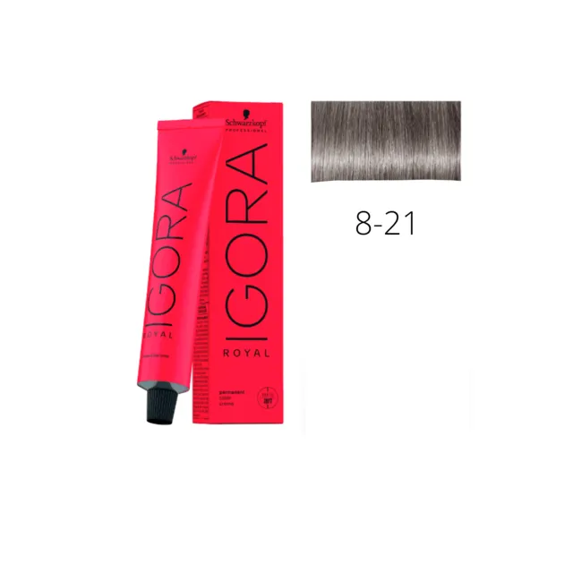Schwarzkopf Igora Royal 8-21 Loiro Claro Fumo Cinza 60ml