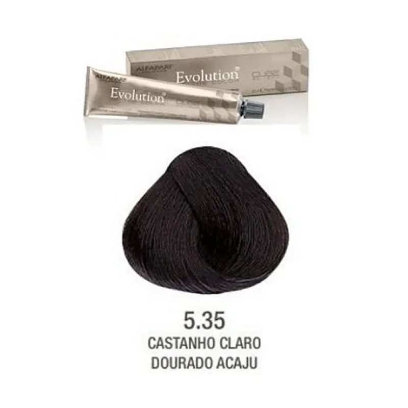 Tintura Alfaparf 5.35 Evolution Castanho Claro Dourado Acaju 60ml