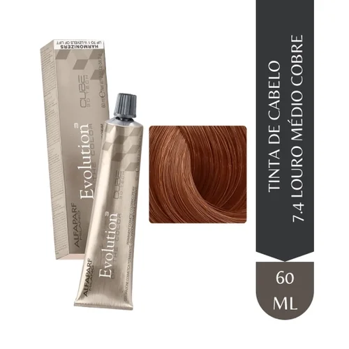 Tintura Alfaparf 7.4 Evolution Louro Médio Cobre 60ml