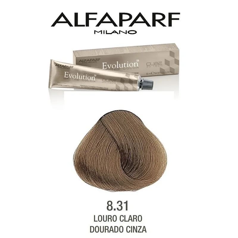 Tintura Alfaparf 8.31 Evolution Louro Claro Dourado Cinza 60ml