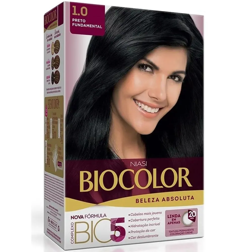 Tintura Biocolor Kit Creme 1.0 Preto Fundamental