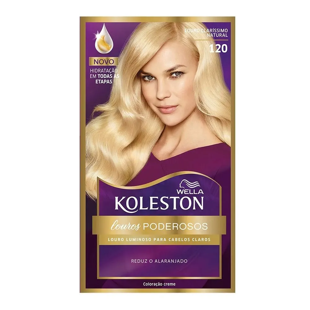 Tintura Wella Koleston Kit Creme 120 Louro Claríssimo Natural Louros Poderosos