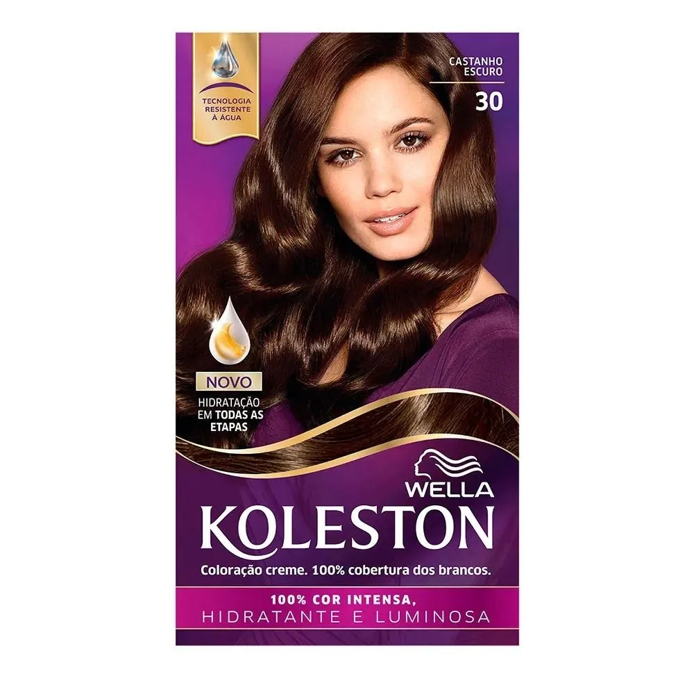 Tintura Wella Koleston Kit Creme 30 Castanho Escuro