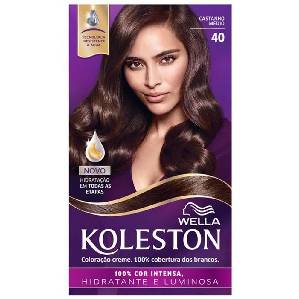 Tintura Wella Koleston Kit Creme 40 Castanho Médio