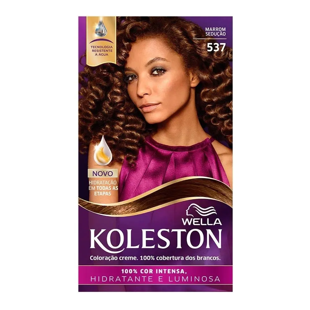 Tintura Wella Koleston Kit Creme 537 Marrom Sedução
