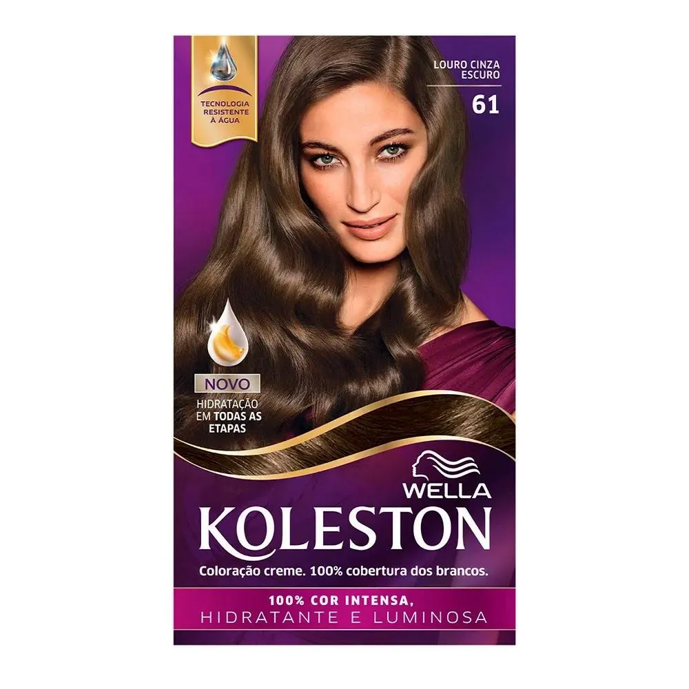 Tintura Wella Koleston Kit Creme 61 Louro Cinza Escuro