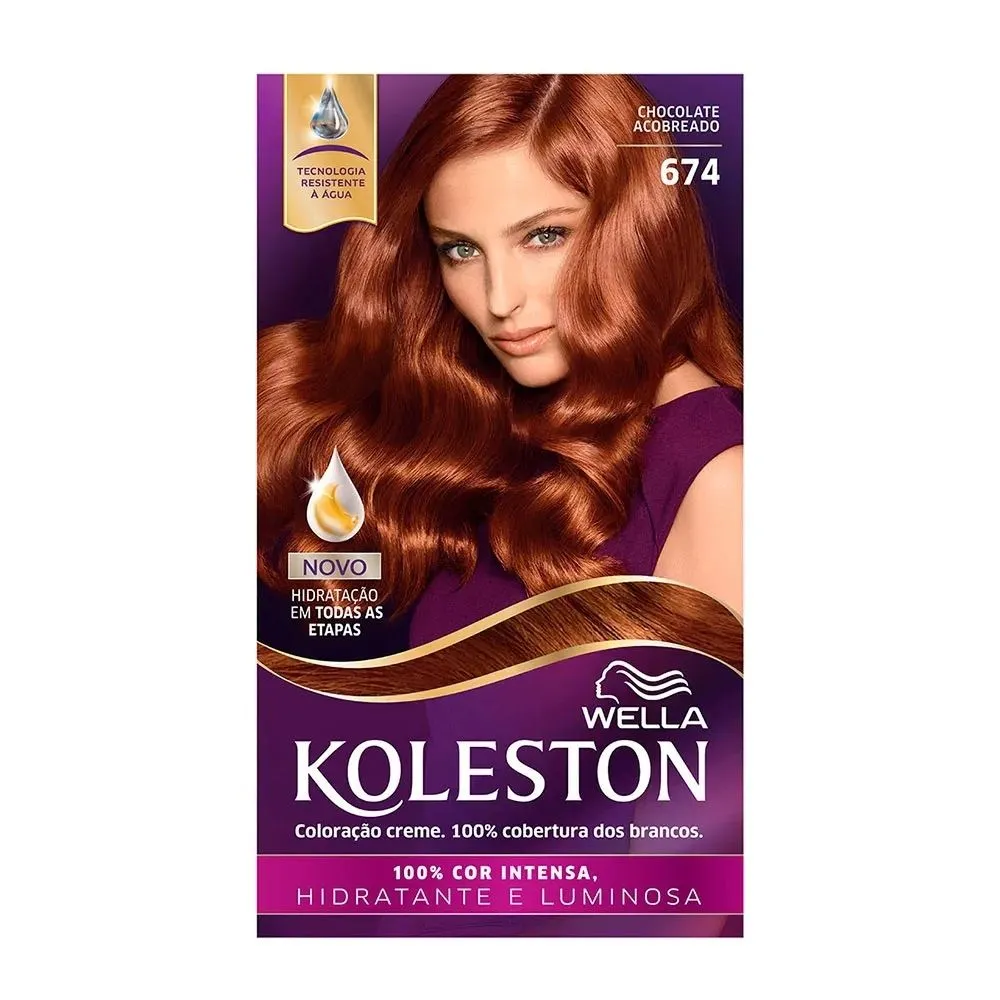 Tintura Wella Koleston Kit Creme 674 Chocolate Acobreado