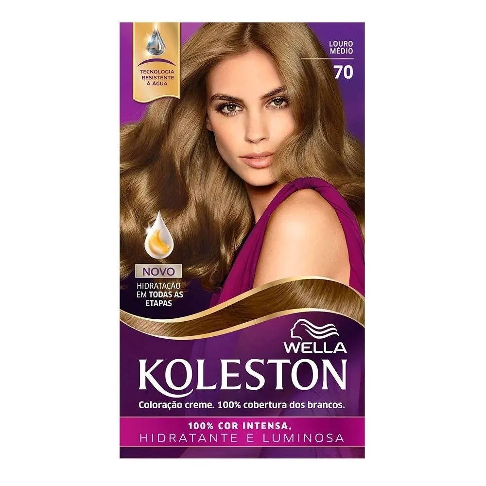 Tintura Wella Koleston Kit Creme 70 Louro Médio
