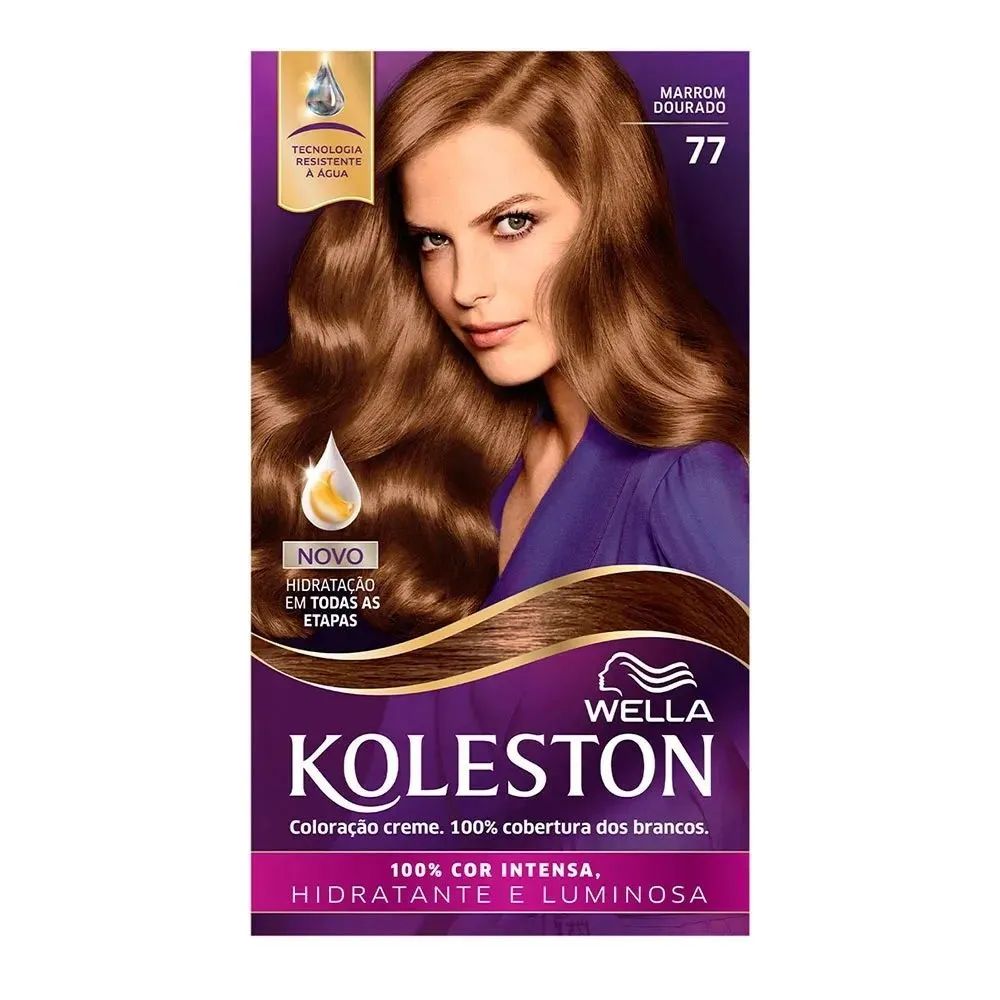 Tintura Wella Koleston Kit Creme 77 Marrom Dourado