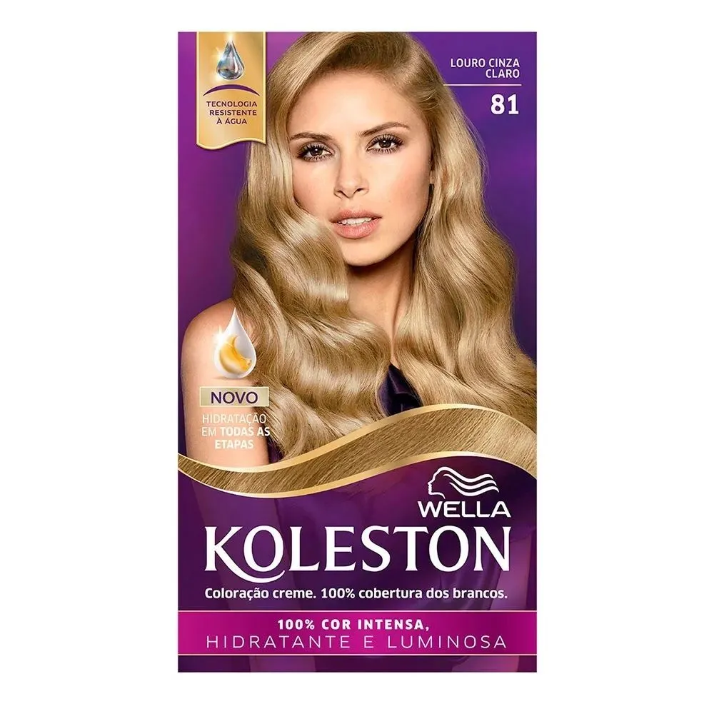 Tintura Wella Koleston Kit Creme 81 Louro Cinza Claro