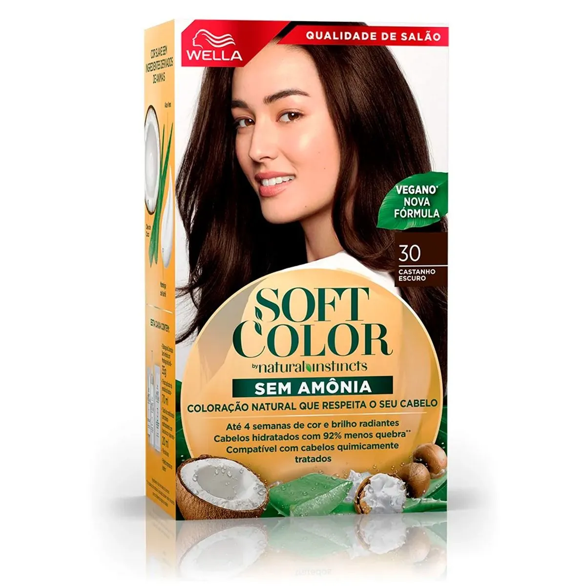 Tintura Wella Soft Color Kit Creme Sem Amônia cor 30 Castanho Escuro