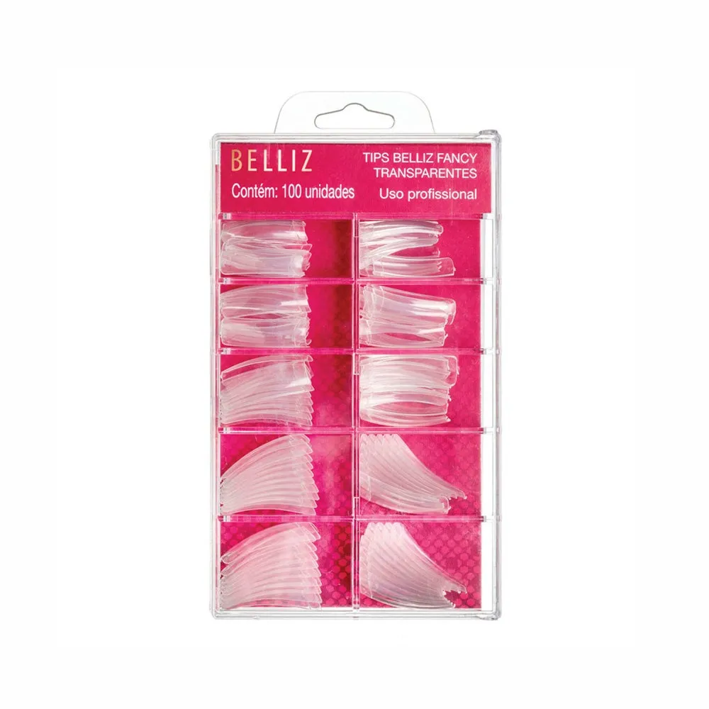 Tips Belliz Fancy Transparente com 100un