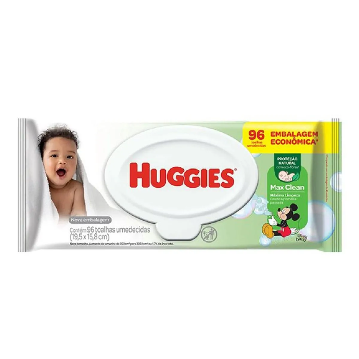 Toalha Umedecida Max Clean com 96 Lenços Huggies