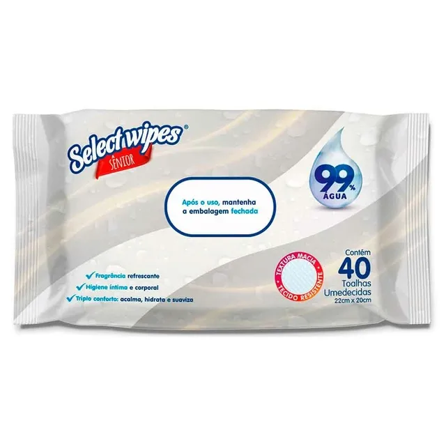 Lenço Umedecido Select Wipes Senior 40 Unidades