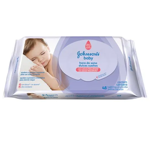 Toalhas Umedecidas Johnson`s Baby Hora do Sono 48 Unidades.
