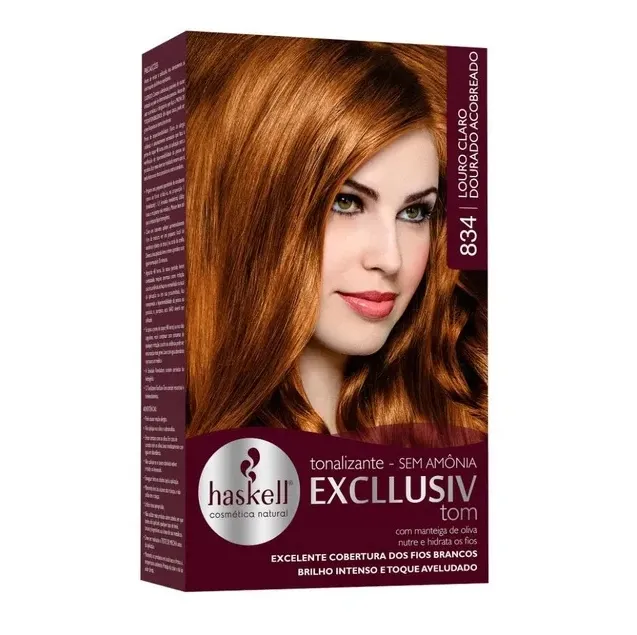 Tonalizante Haskell Excllusiv 834 Louro Claro Dourado Acobreado