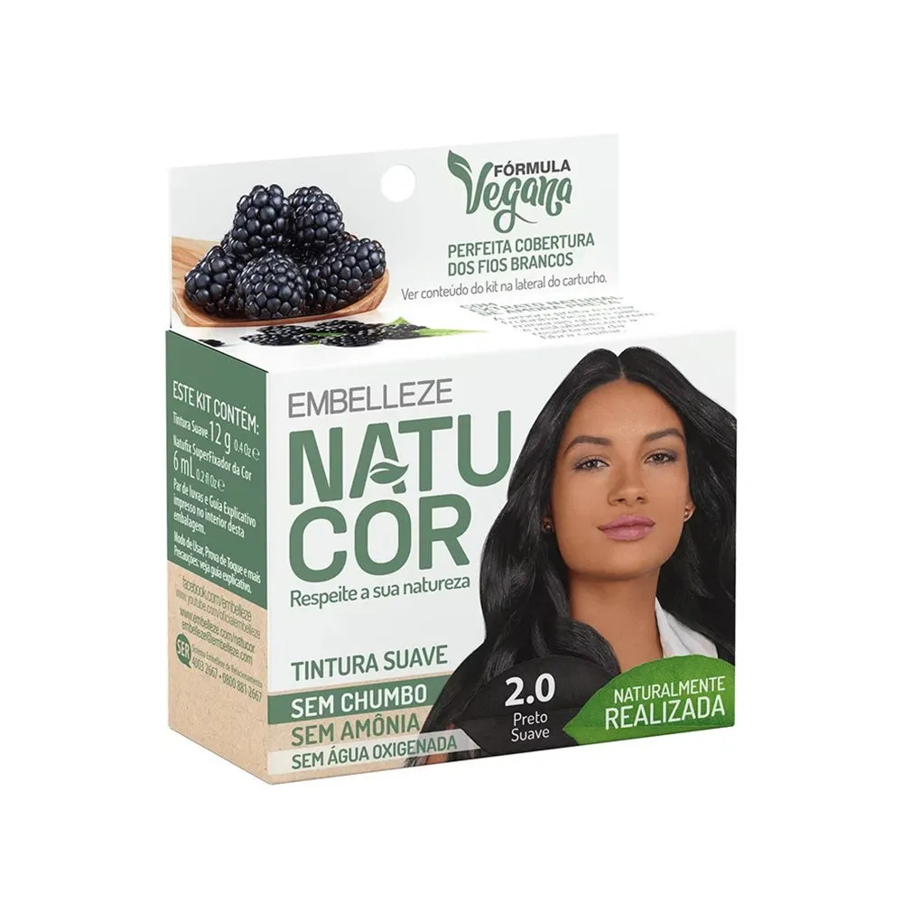 Tonalizante Natucor Kit 2.0 Preto Suave