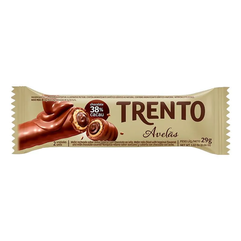Trento Chocolate Avelã 38% Cacau 29g