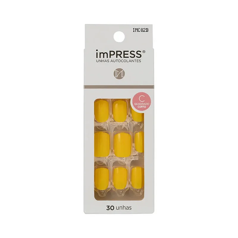 Unhas Impress Short Caution 30UN. REF.IMC02B Ruby Kisses