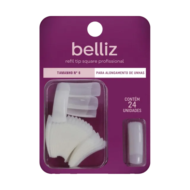 Unhas Belliz Refil Tip Square Tam. 6
