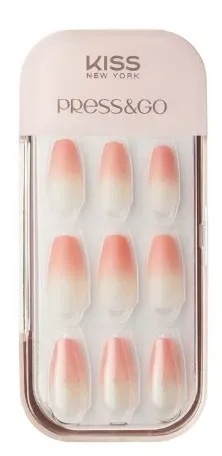 Unhas Postiças Autocolantes Press&Go Kiss New York Grapefruit Ade