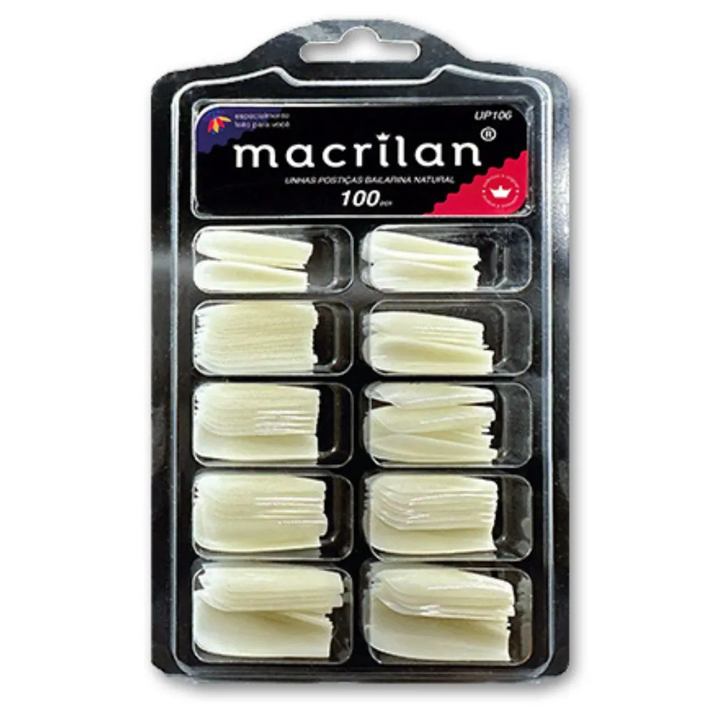 Unhas Postiças Macrilan Bailarina Natural UP106 100un