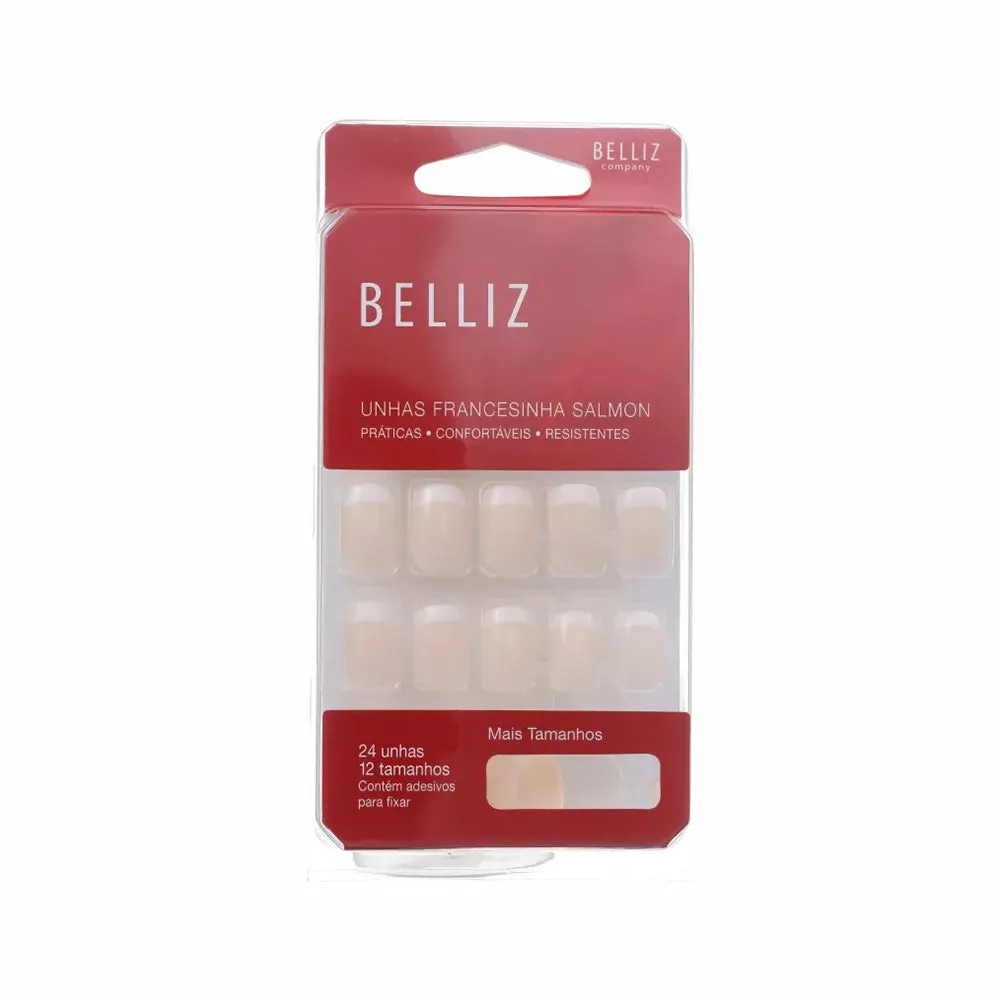 Unhas Postiças Belliz Francesinha Salmon