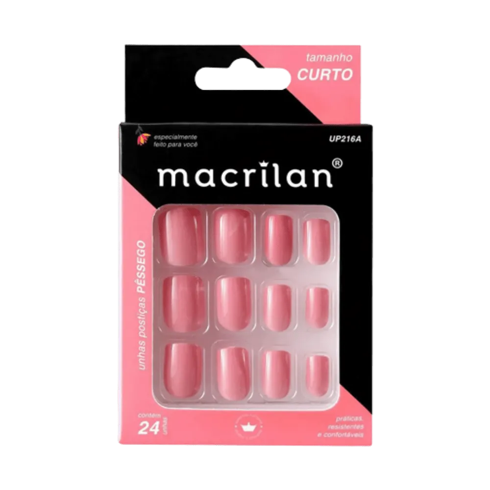 Unhas Postiças Curto Pêssego Macrilan