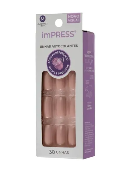 Unhas Postiças Kiss New York ImPRESS Curto Girlie Girl com 24