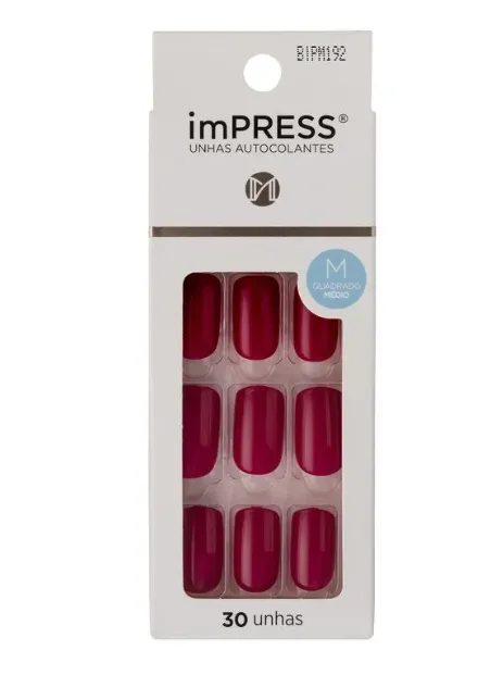 Unhas Postiças Kiss New York ImPRESS Média Bittersweet com 24