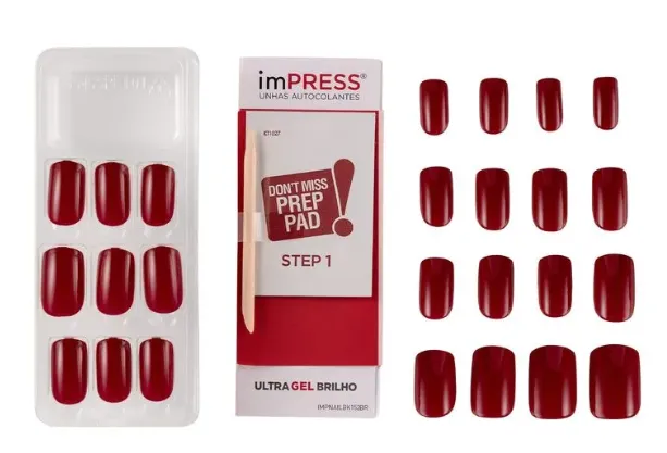 Unhas Postiças Kiss New York ImPRESS Média Massage Me com 24