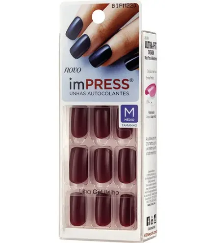 Unhas Postiças Kiss New York ImPRESS Média Pretty Please com 24
