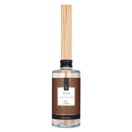 Refil Para Difusor de Varetas - Wood - Via Aroma - Frasco com 250ml