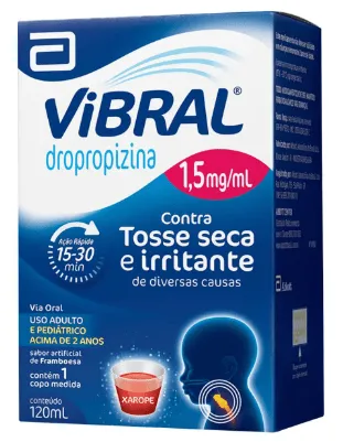 Vibral Pediátrico 1,5mg/ml Sabor Framboesa Xarope 120ml