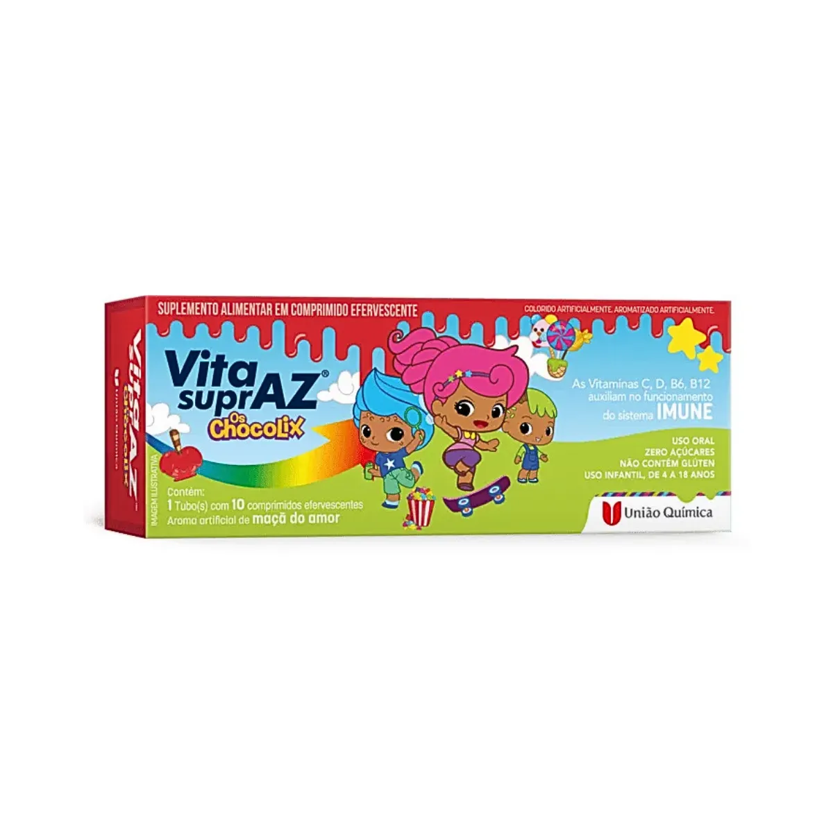 Vita SuprAZ Polivitamínico Os Chocolix Infantil 10 Comprimidos Efervescente
