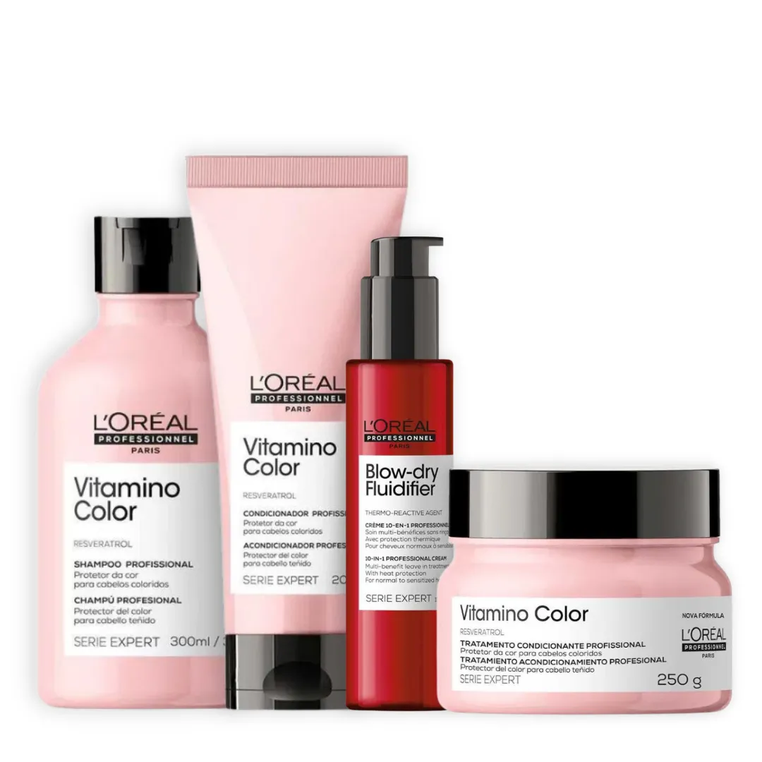 Kit Loreal Vitamino Color Proteção da Cor + Fluidifier | LINDA